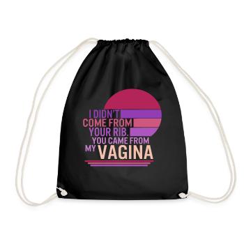 Chemise féministe, je ne suis pas venue de ton tee-shirt à côtes, - Sac de sport léger - noir - Devant