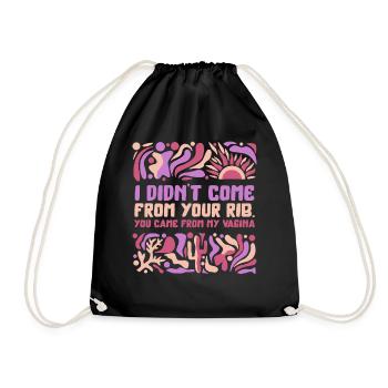 Chemise féministe, je ne suis pas venue de ton tee-shirt à côtes, - Sac de sport léger - noir - Devant