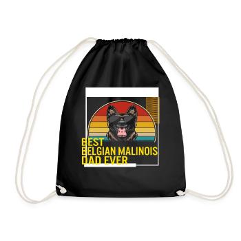 Best Belgian Malinois Dad Ever T Shirt - Drawstring Bag - black - Front