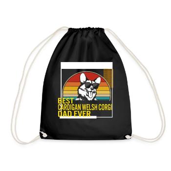 Meilleur cardigan Welsh Corgi Dad Ever T Shirt - Sac de sport léger - noir - Devant