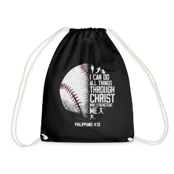 Baseball Fan Bible Quote Vintage I - Drawstring Bag - black - Front