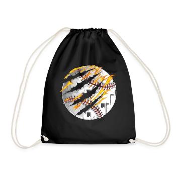 Baseball Fan Fire Vintage - Turnbeutel - Schwarz - Vorne