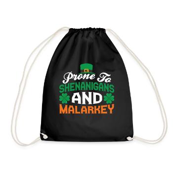 Susceptible to nonsense and mischief Ireland Gaelic Irish - Drawstring Bag - black - Front