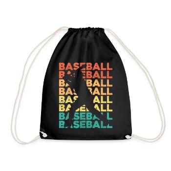Baseball Fan Retro Vintage Batter - Turnbeutel - Schwarz - Vorne
