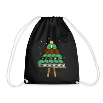 Baseball Fan Christmas Tree - Turnbeutel - Schwarz - Vorne