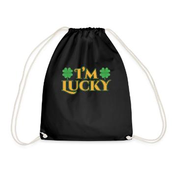 I'm lucky Gaelic Irish Ireland Irish - Drawstring Bag - black - Front