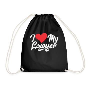 I love My Lawyer Law Lawyer Lawyer - Drawstring Bag - black - Front