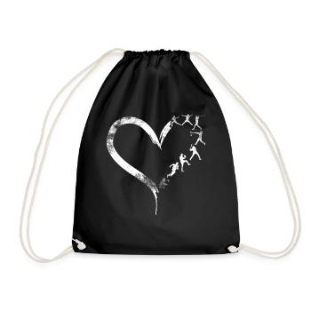 Baseball Fan Heart Vintage - Turnbeutel - Schwarz - Vorne