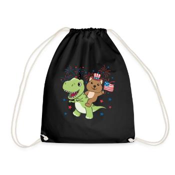 Quokka avec T-Rex pour le feu d’artifice du quatrième juillet - Sac de sport léger - noir - Devant