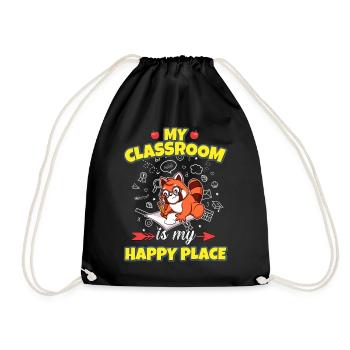 My Classroom Is My Happy Place Elementary Teacher - Turnbeutel - Schwarz - Vorne