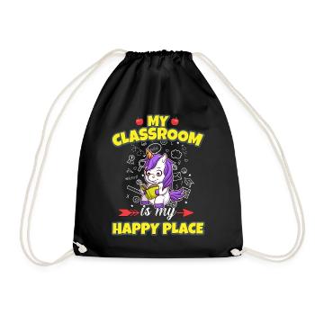 My Classroom Is My Happy Place Elementary Teacher - Turnbeutel - Schwarz - Vorne