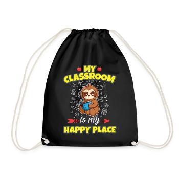 My Classroom Is My Happy Place Elementary Teacher - Turnbeutel - Schwarz - Vorne