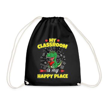 My Classroom Is My Happy Place Elementary Teacher - Turnbeutel - Schwarz - Vorne