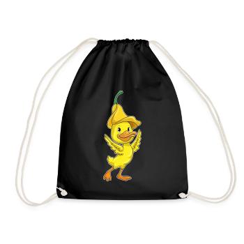 Ente Glockenblume - Turnbeutel - Schwarz - Vorne