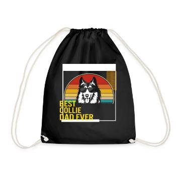 Bestes Collie Dad Ever T-Shirt - Turnbeutel - Schwarz - Vorne