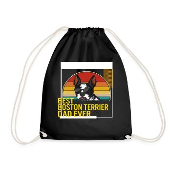Bestes Boston Terrier Dad Ever T-Shirt - Turnbeutel - Schwarz - Vorne