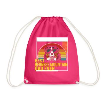 Best Bernese Mountain Dad Ever T Shirt - Drawstring Bag - fuchsia - Front