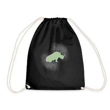 Rhinoceros - Drawstring Bag - black - Front