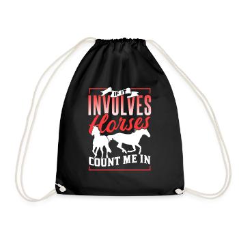 Quand il s’agit de chevaux, je monte à cheval - Sac de sport léger - noir - Devant