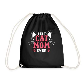 Die Beste Katzenmama Aller Zeiten Katze Mutter - Turnbeutel - Schwarz - Vorne