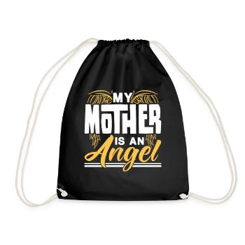 Meine Mutter Ist Ein Engel Mama Mami Muttertag - Turnbeutel - Schwarz - Vorne