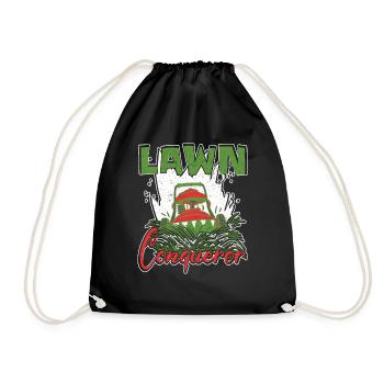 Lawn Mower Lawn Conqueror Lawn Care - Drawstring Bag - black - Front