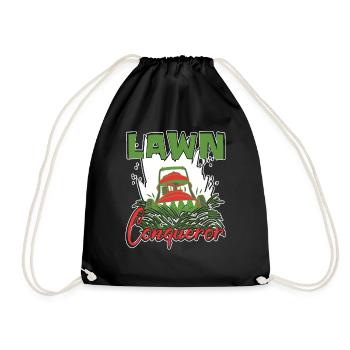 Lawn Mower Lawn Conqueror Lawn Care - Drawstring Bag - black - Front