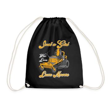 Just a Girl Who Loves Lawn Mowers Lawn Care - Drawstring Bag - black - Front