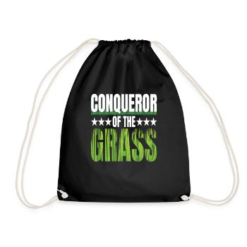 Rasenmäher Conqueror of the Grass Rasenpflege - Turnbeutel - Schwarz - Vorne
