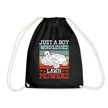 Just a Boy Who Loves Lawn Mowers Lawn Care - Drawstring Bag - black - Front