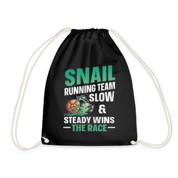Snail Running Team Funny Snail Runner - Drawstring Bag - black - Front