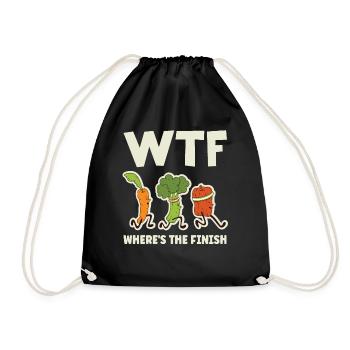 WTF - Where's The Finish Fun Marathon Runner - Drawstring Bag - black - Front