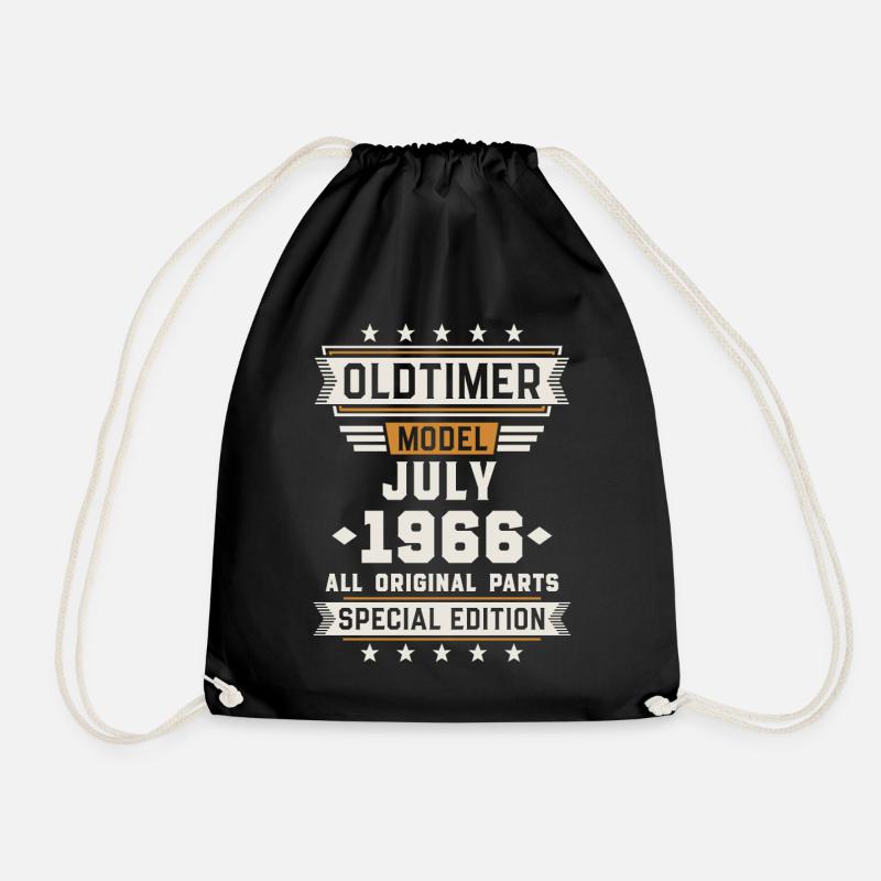 Oldtimer Juli 1966 Geburtstag Geschenk - Turnbeutel - Schwarz