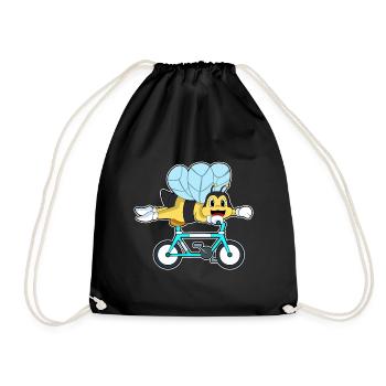 Bee Bicycle - Drawstring Bag - black - Front