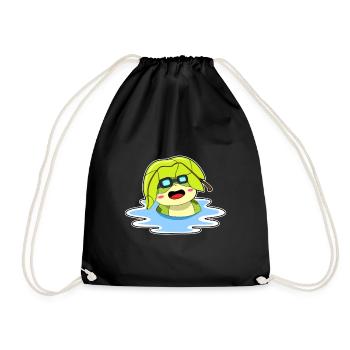 Frosch Sonnenbaden - Turnbeutel - Schwarz - Vorne