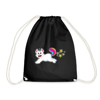 Katze Einhorn - Turnbeutel - Schwarz - Vorne