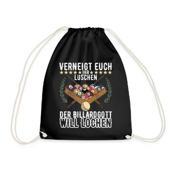 Pool Billard - Turnbeutel - Schwarz - Vorne