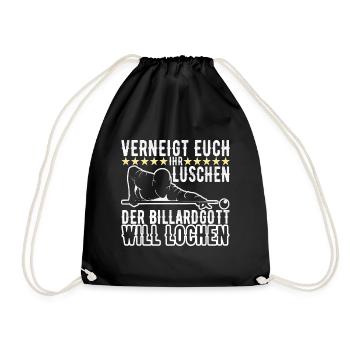 Pool Billard - Turnbeutel - Schwarz - Vorne