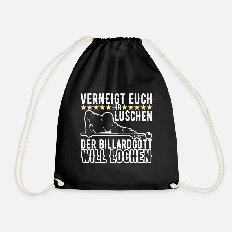 Pool Billard - Turnbeutel - Schwarz
