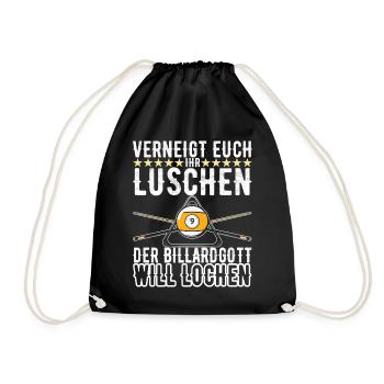 Pool Billard - Turnbeutel - Schwarz - Vorne