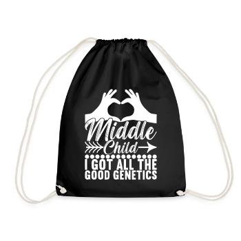 Middle Children Middle Siblings - Drawstring Bag - black - Front