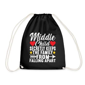 Middle Children Middle Siblings - Drawstring Bag - black - Front