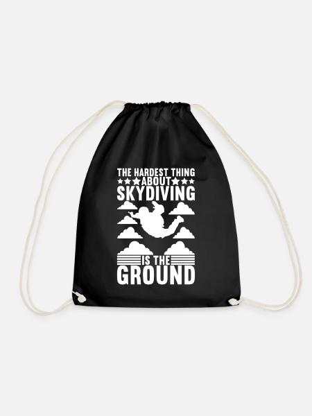 Parachute Skydiving - Drawstring Bag - black