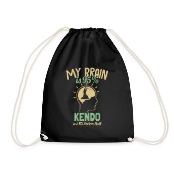 My Brain is 95% Kendo Kata Kenjusu Shinai Samurai - Drawstring Bag - black - Front