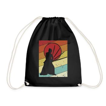 Kata Kenjusu Katana Samurai Kendo - Drawstring Bag - black - Front