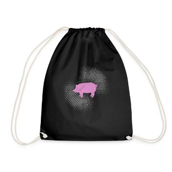 Pig - Drawstring Bag - black - Front