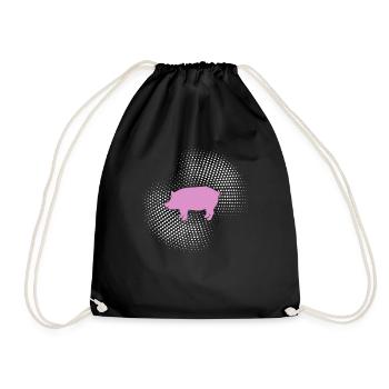 Pig - Drawstring Bag - black - Front