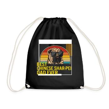 Bestes chinesisches Shar Pei Dad Ever T-Shirt - Turnbeutel - Schwarz - Vorne