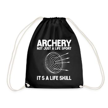 Archery Bow Archer Vintage Target - Drawstring Bag - black - Front