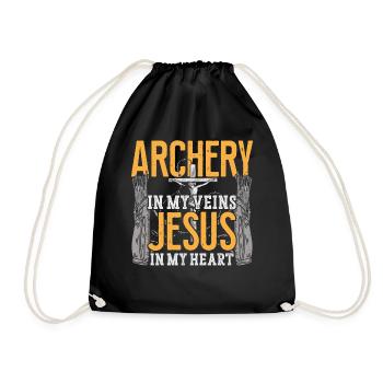 Archery Bow Archer Jesus Faith - Turnbeutel - Schwarz - Vorne